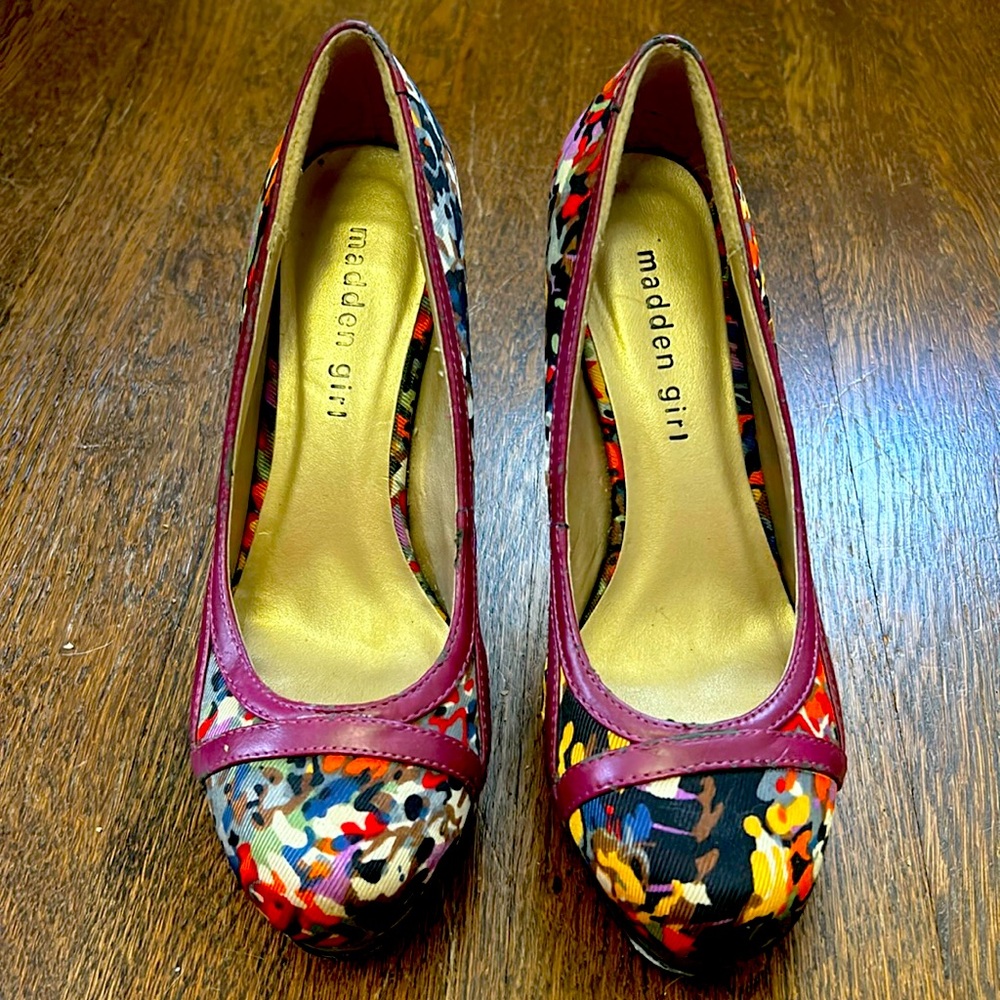 Madden Girl flower patterned heels